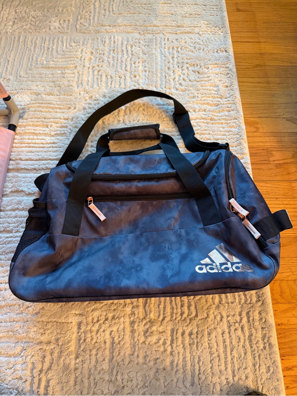 adidas Gray Duffel Bag with White Logo